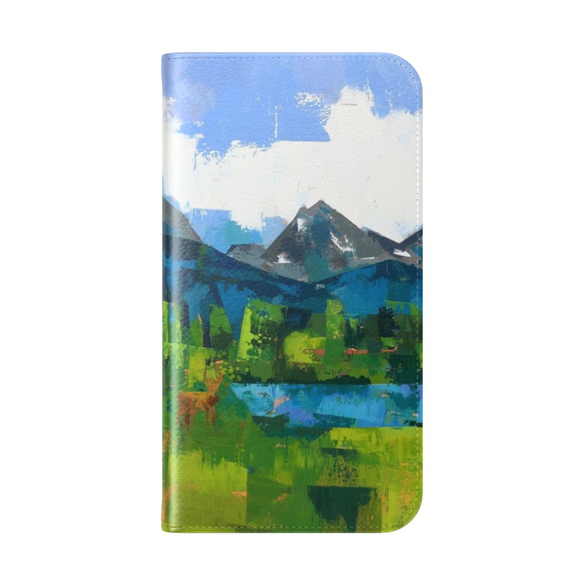 Teton abstract phone case with modern portrait art design - Folded Back