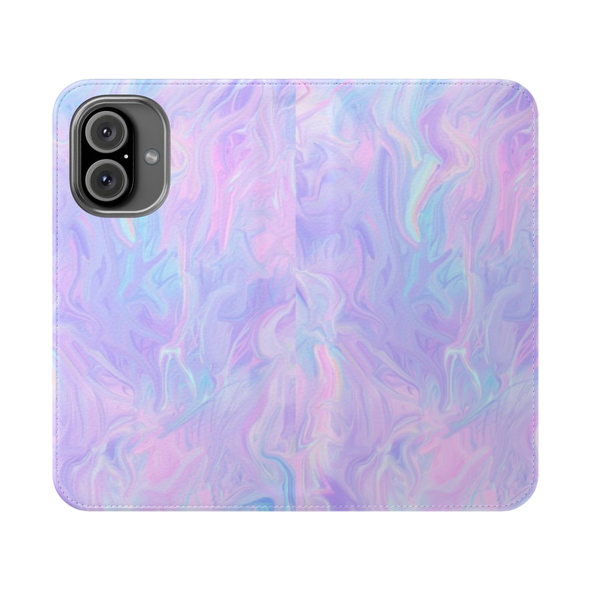 Holographic pastel color print flip cover phone case for mobile devices