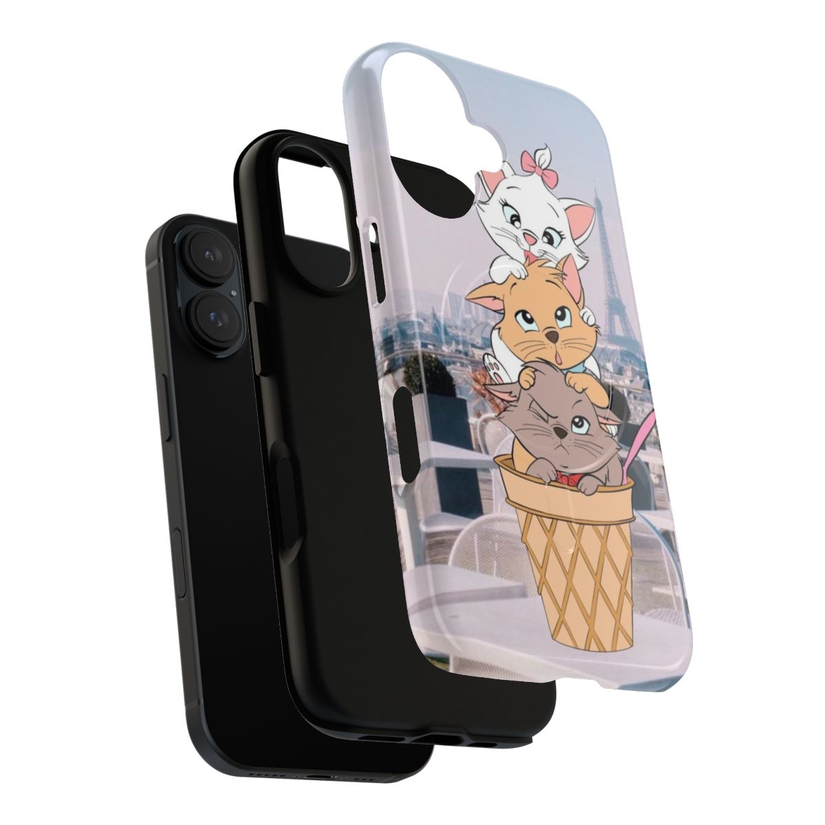 Magnetic Protective Cat Phone Case featuring the Aristocats characters - Layers