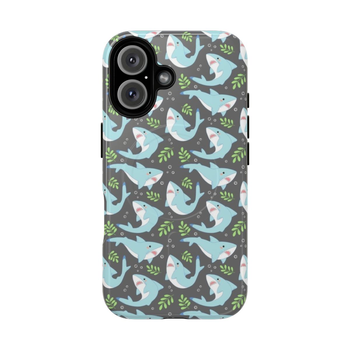 Doofy shark pattern phone case with a tough, magnetic design