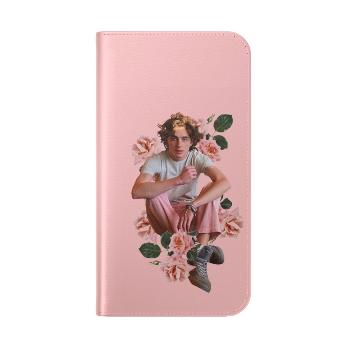 Floral phone case with Timothee Chalamet inspired design - Folded Back