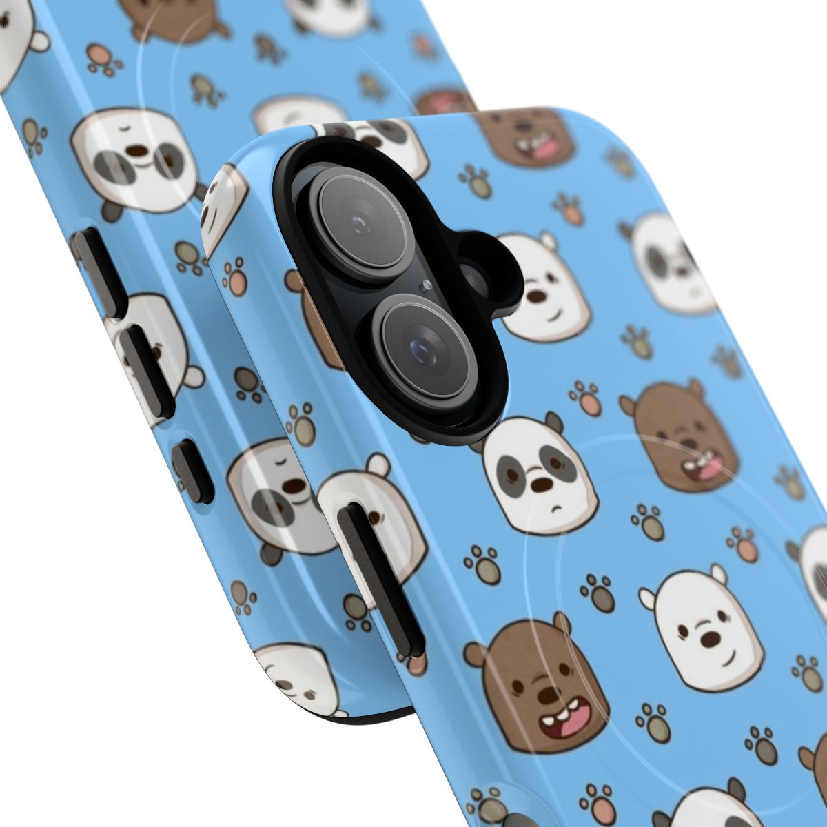 A durable and protective magnetic phone case featuring the beloved cartoon characters from We Bare Bears. - Detail