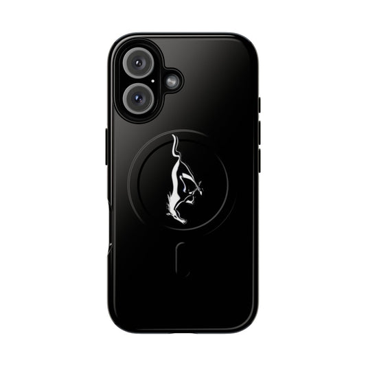 Magnetic tough phone case featuring a Ford Mustang horse design