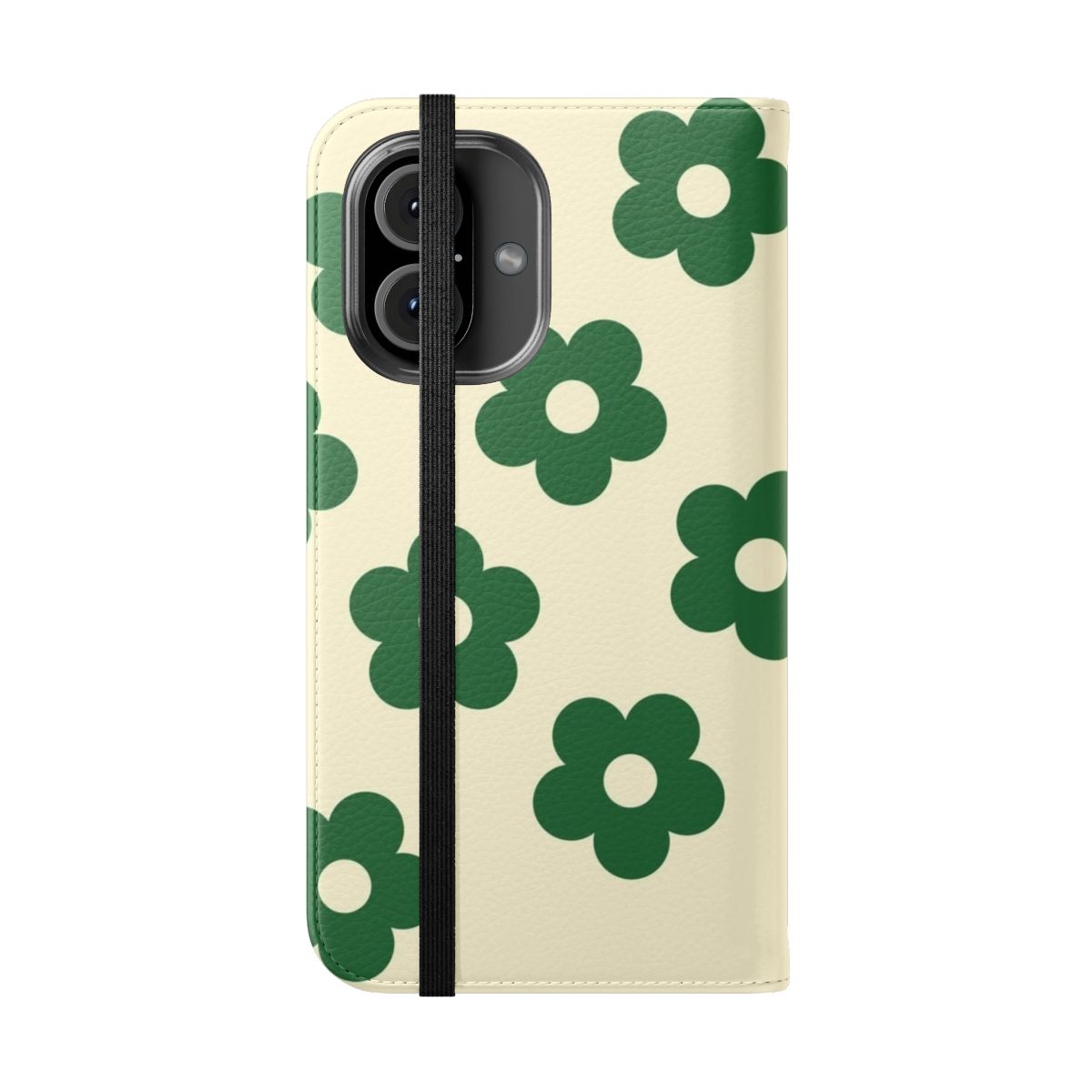 Minimalist green floral pastel print phone case - Folded Front