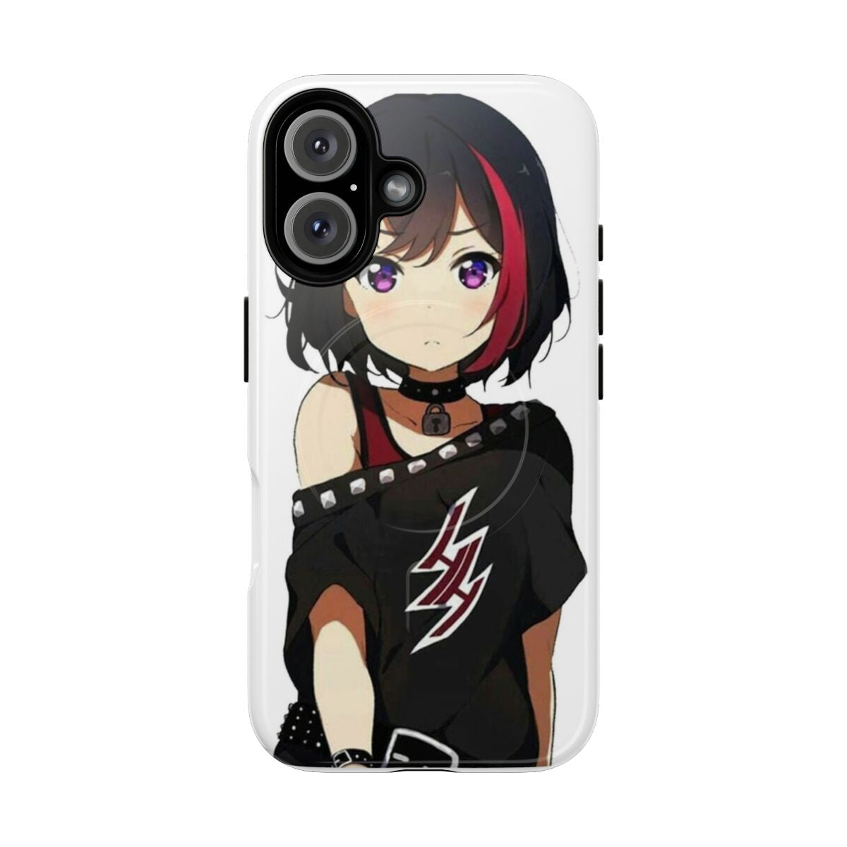 Magnetic tough phone case with a cute anime-inspired design