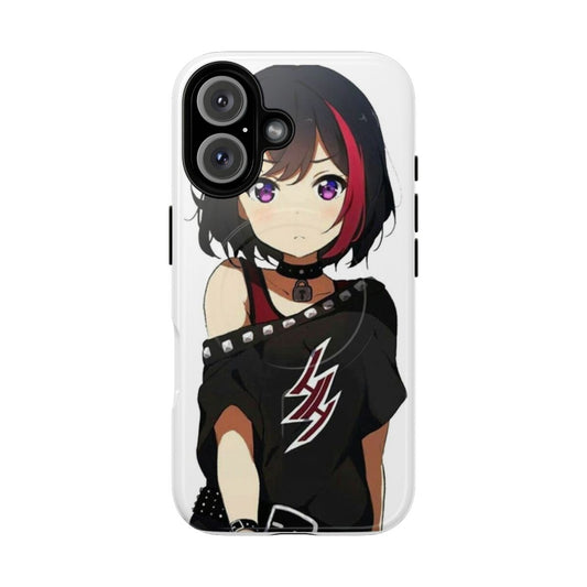 Magnetic tough phone case with a cute anime-inspired design