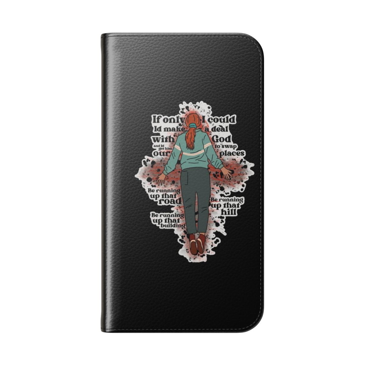 Stranger Things inspired flip cover phone case with Vecna, Max, and Upside Down imagery - Folded Back