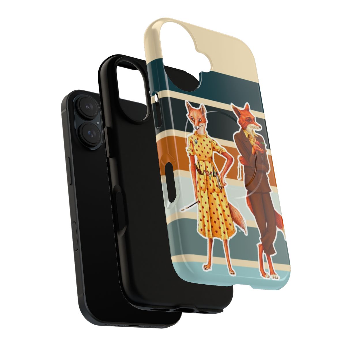 Magnetic phone case featuring the characters of Fantastic Mr. Fox and Mrs. Fox - Layers