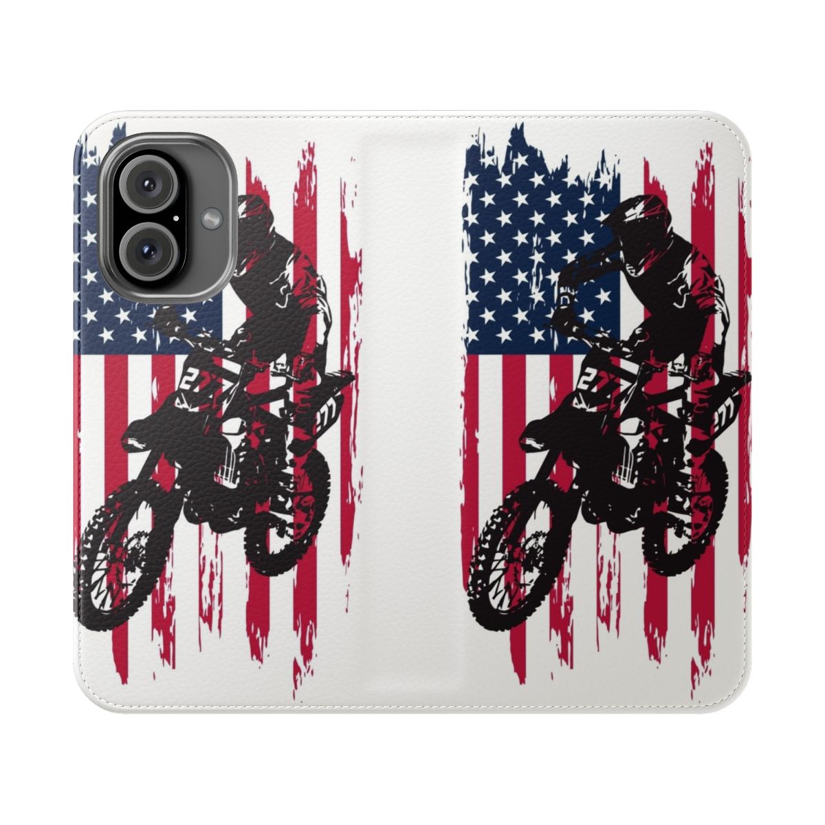 Vintage patriotic dirt bike motocross phone case