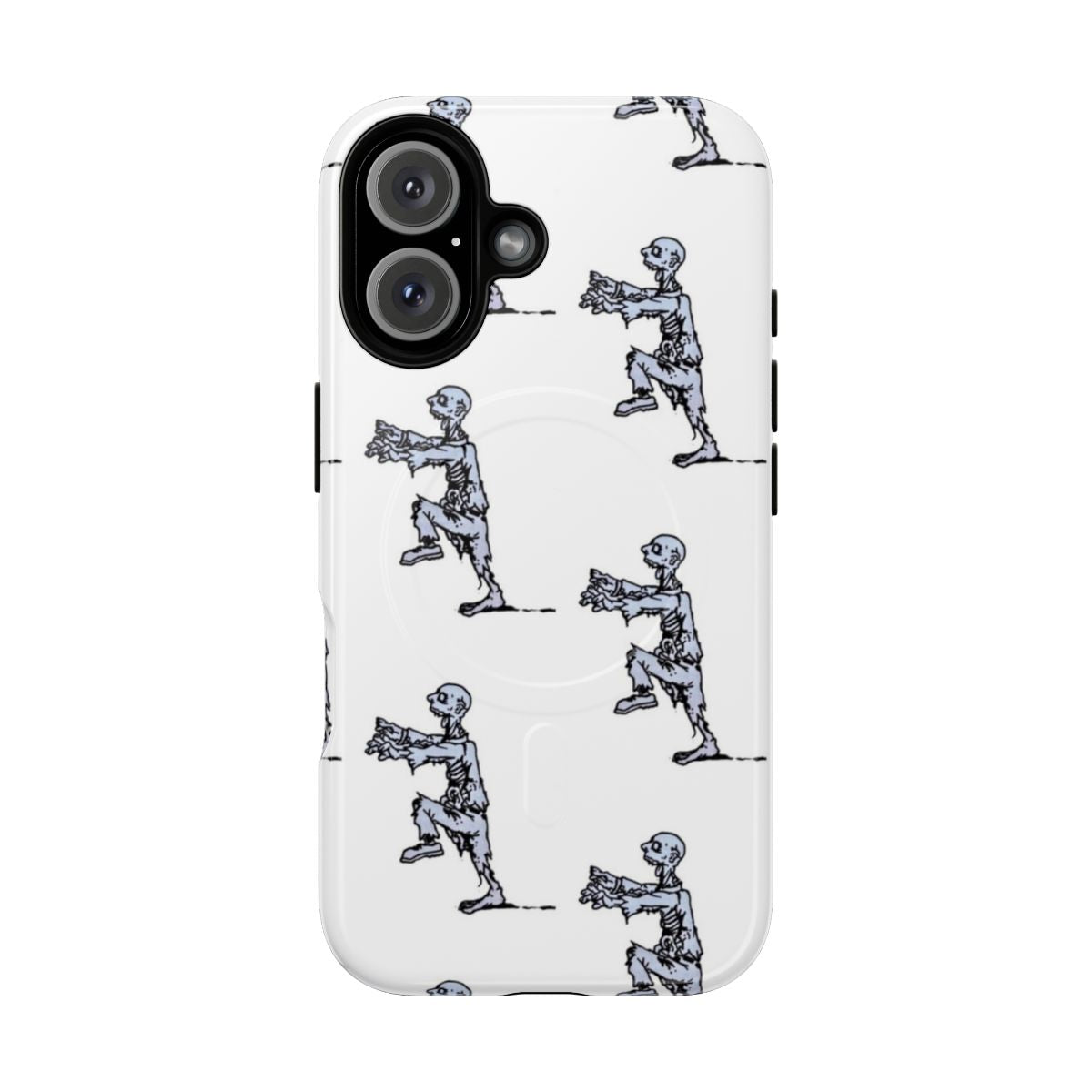 Zombie-themed magnetic phone case with cartoon artwork