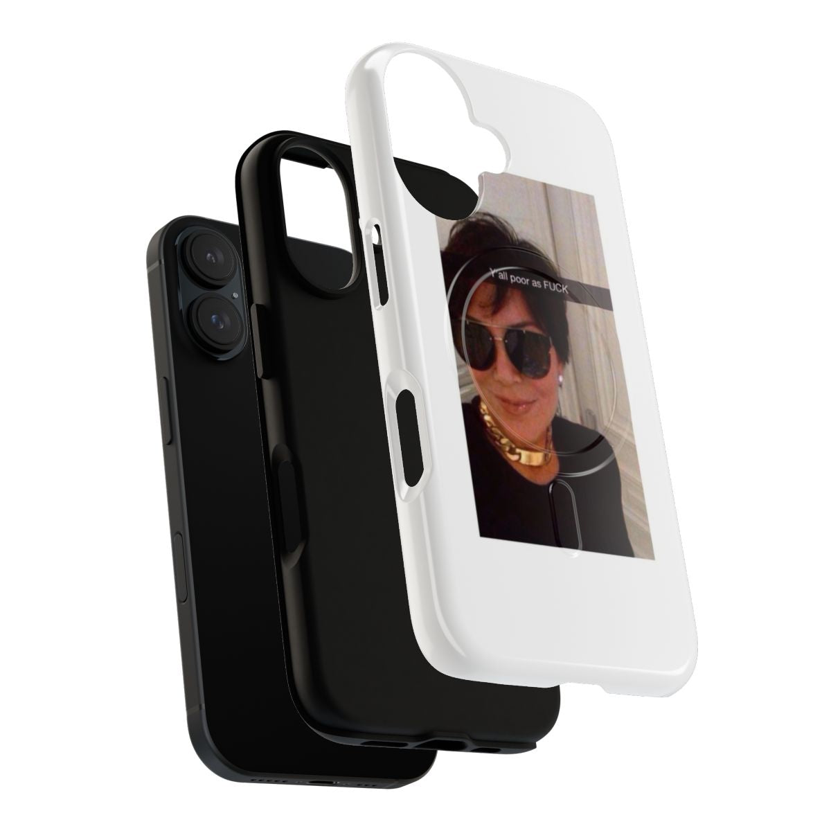 Magnetic tough phone case with a funny Kris Jenner design for Kardashian fans - Layers