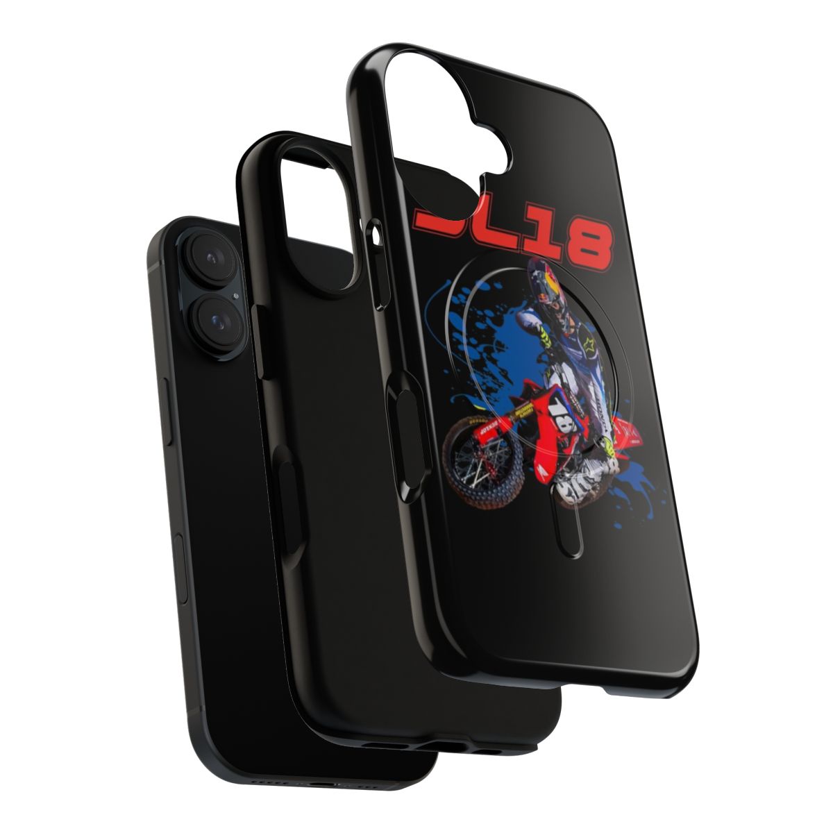 Jett Lawrence inspired magnetic tough phone case with motocross and supercross graphics - Layers