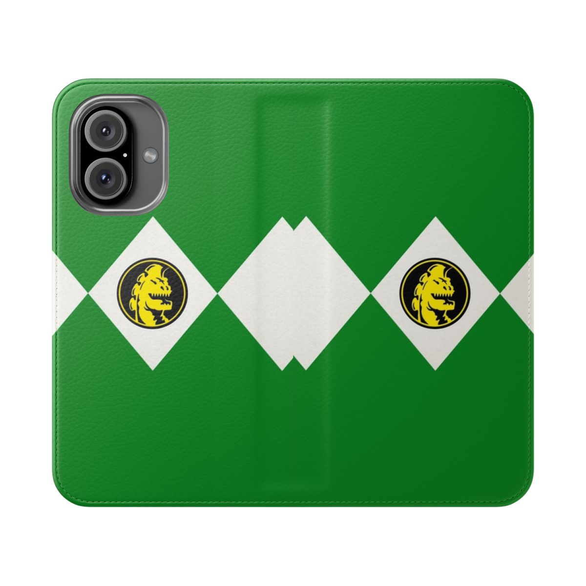 Flip cover phone case featuring the iconic Dragonzord from the Power Rangers franchise