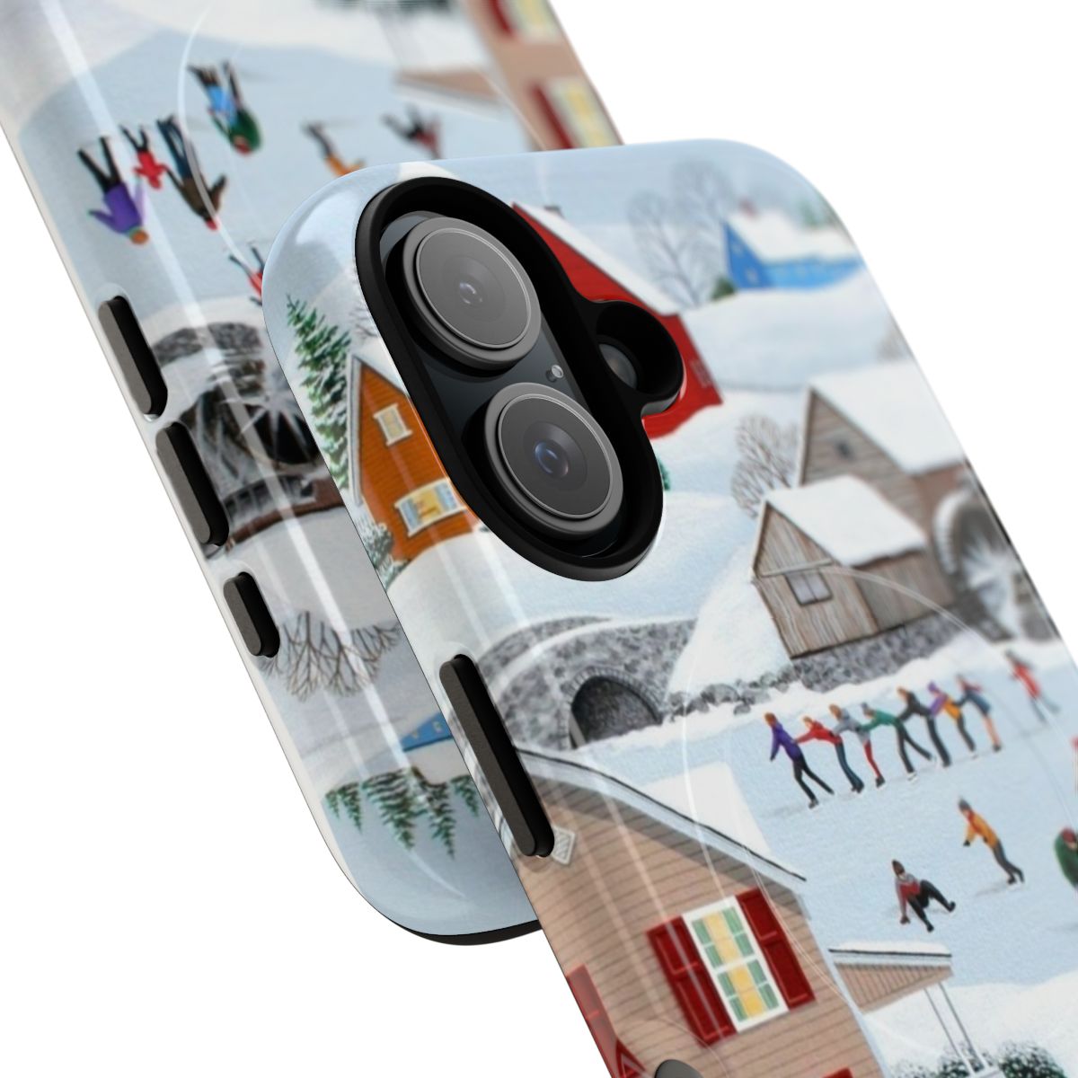 Cozy winter landscape design on a magnetic tough phone case - Detail