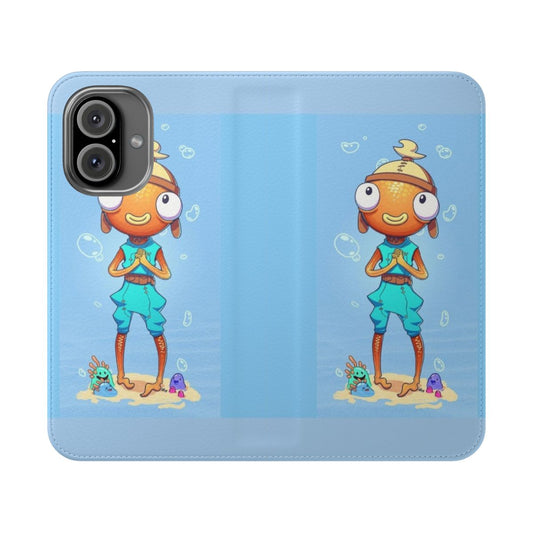 Fishstick-themed flip phone case with fun, trendy design