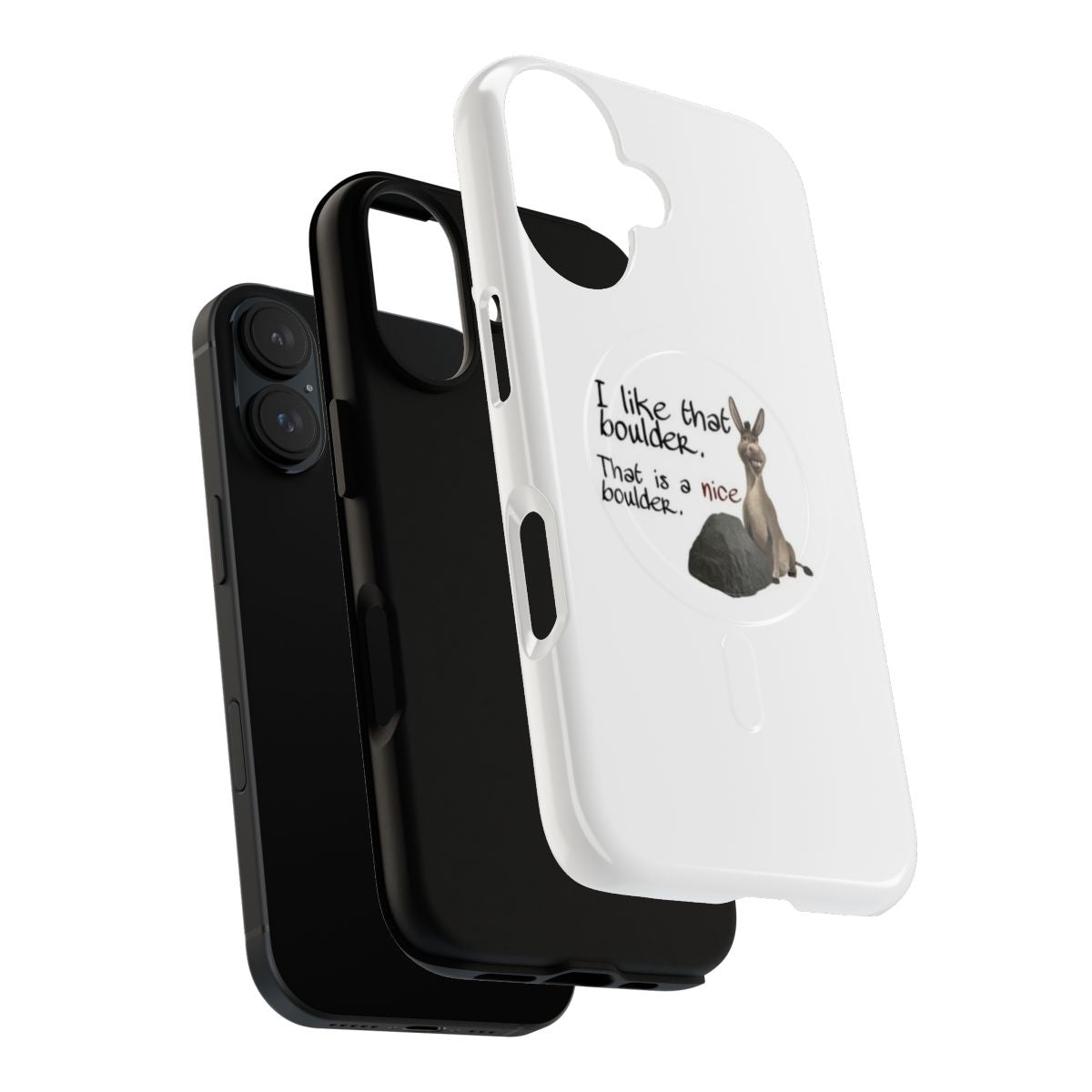 Magnetic phone case with "I Like That Boulder" design from the movie Shrek - Layers