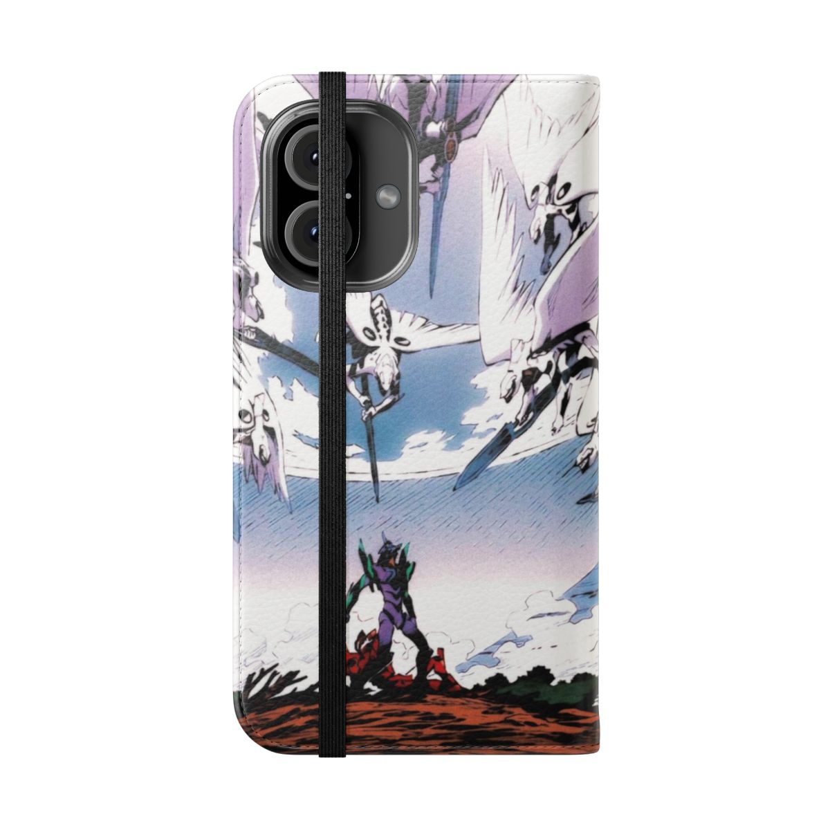 Anime-inspired Evangelion-style flip phone case - Folded Front