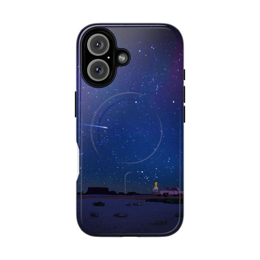 Phone case featuring a design with Homer Simpson and stars representing grief and loss