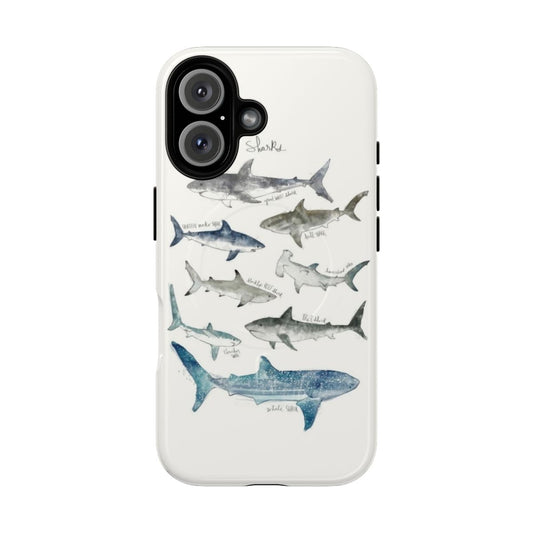 Rugged phone case with a detailed shark design