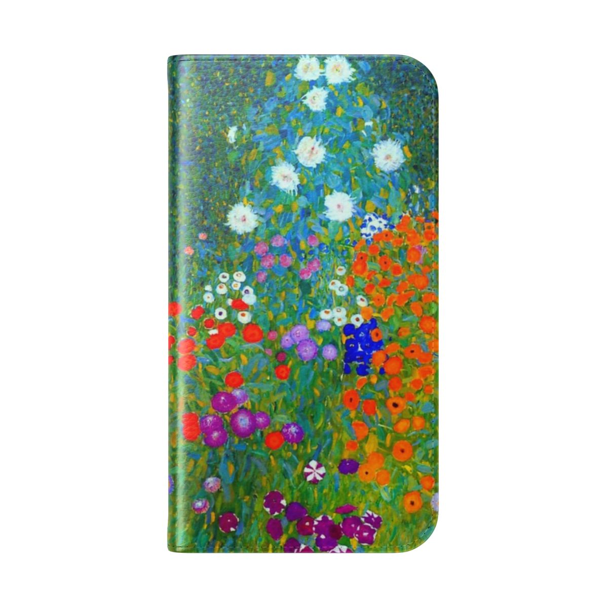 Phone case with a floral design inspired by the art of Gustav Klimt - Folded Back