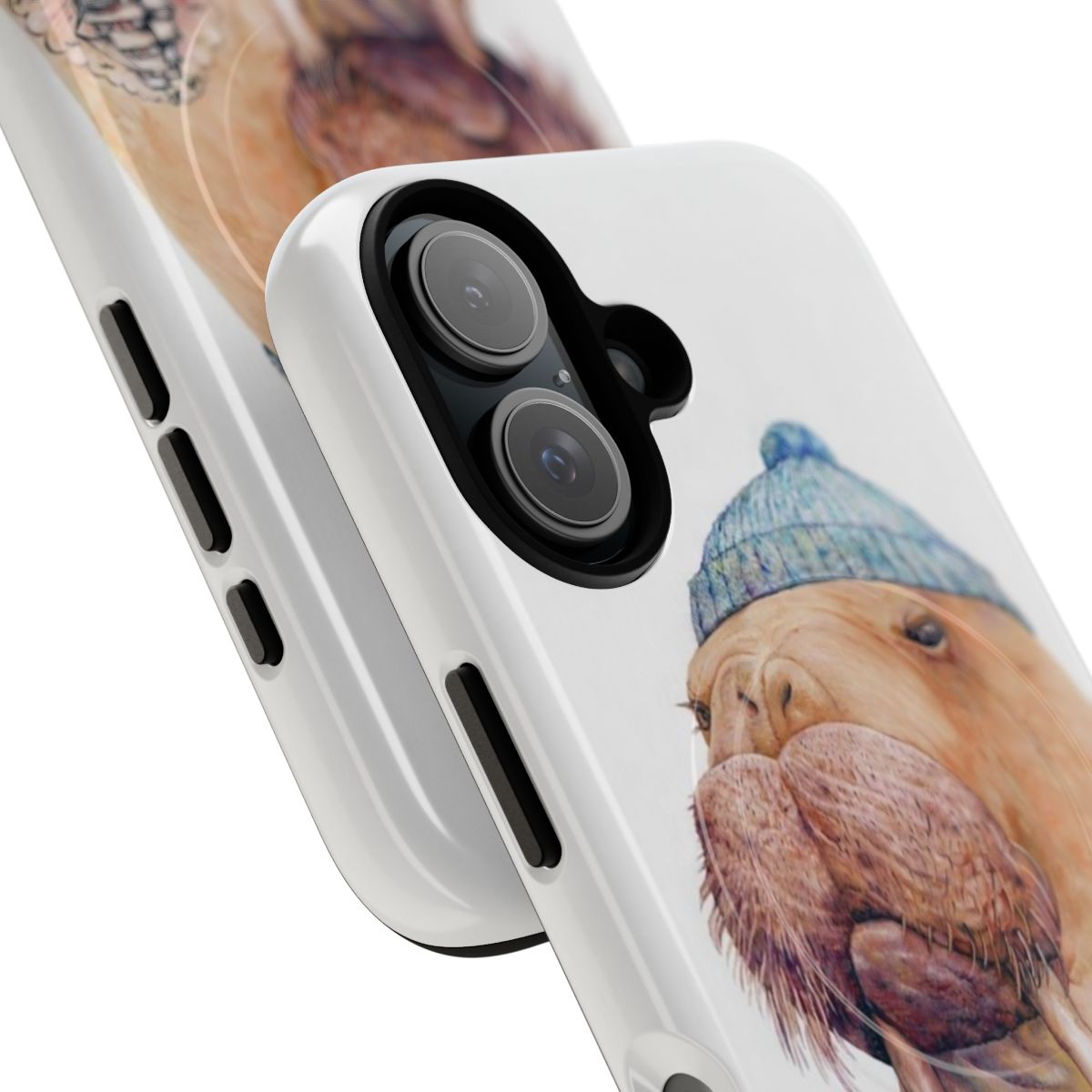 Durable phone case featuring a tattooed walrus design - Detail