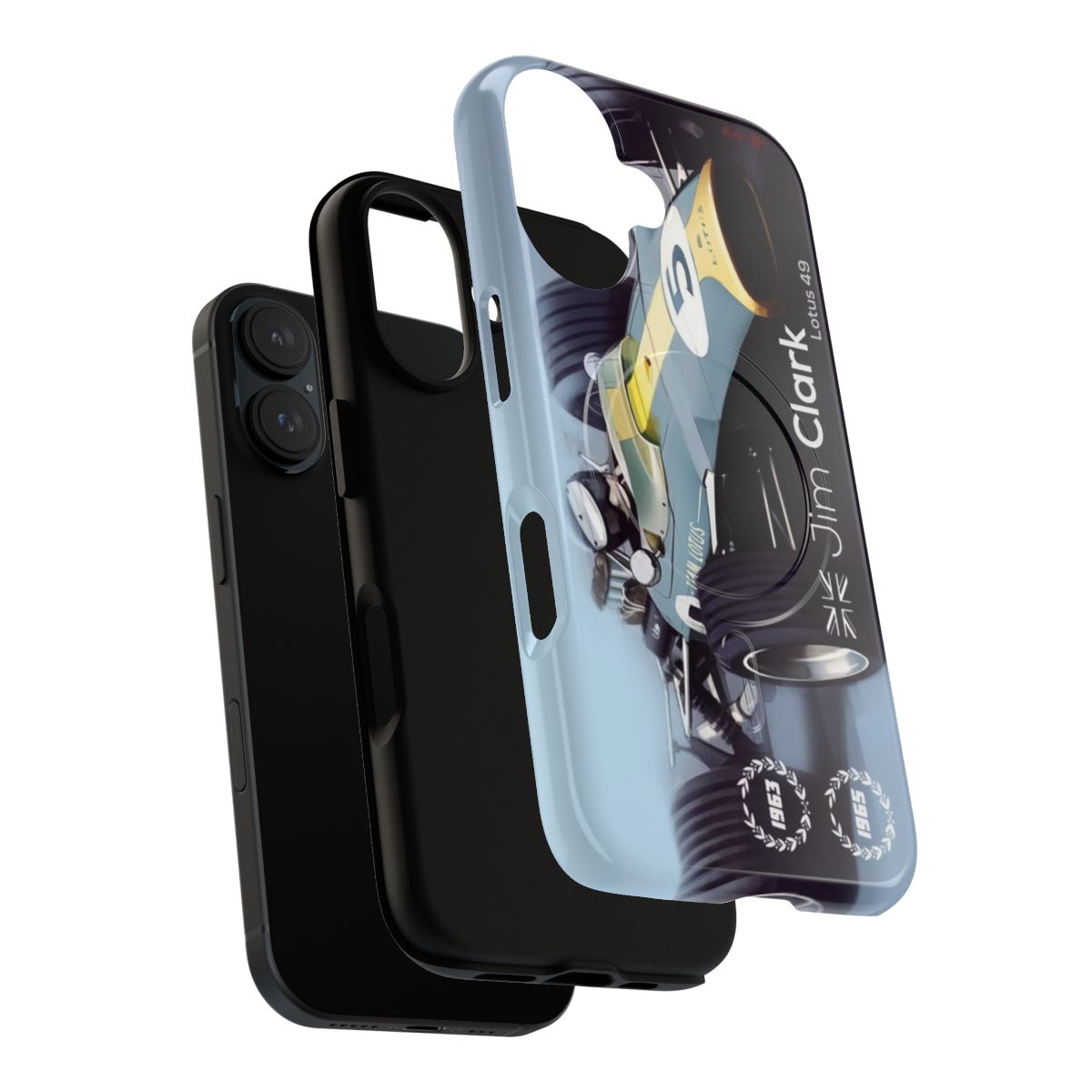 Magnetic tough phone case featuring the legendary Jim Clark and Lotus racing - Layers