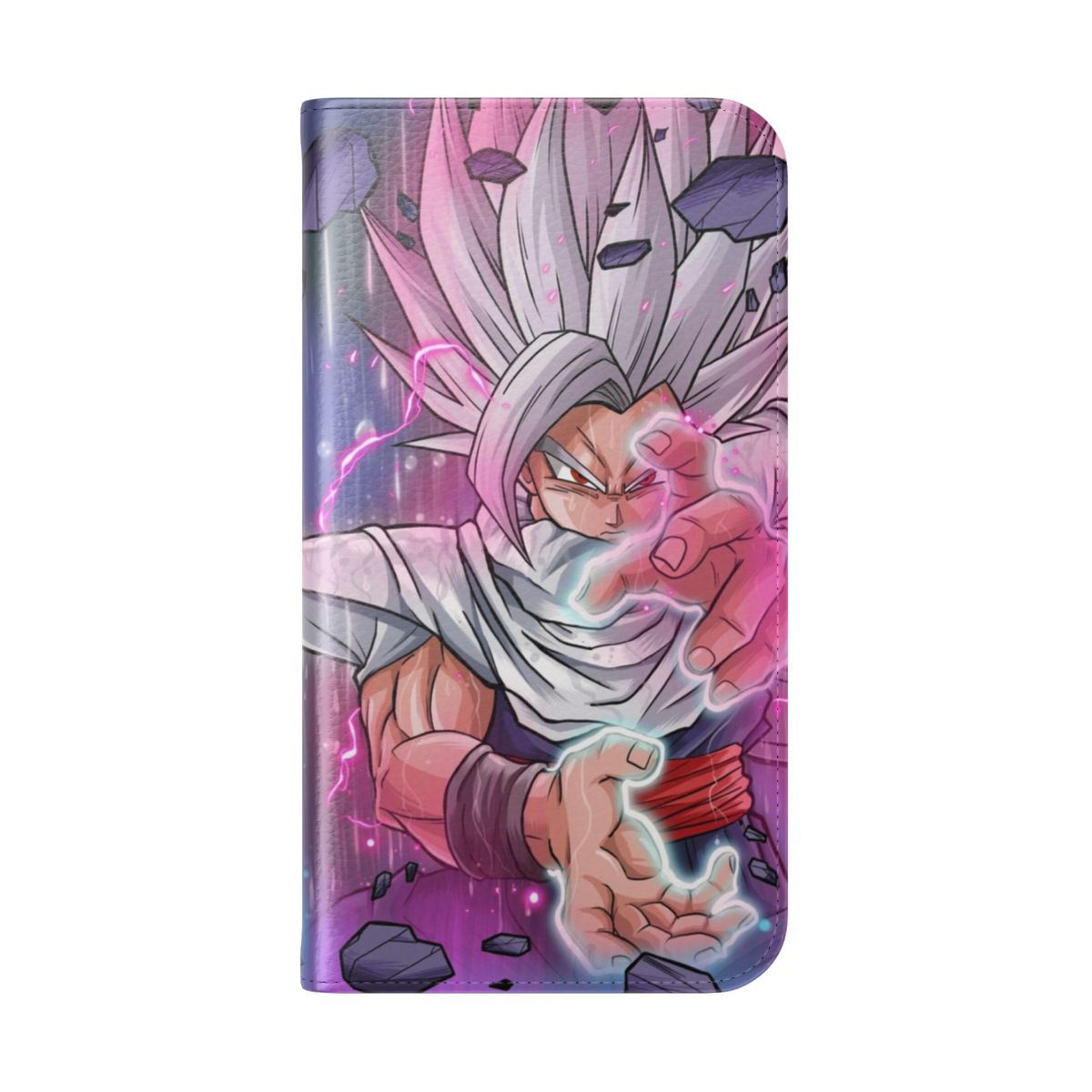 Anime-inspired flip cover phone case with a fierce design - Folded Back