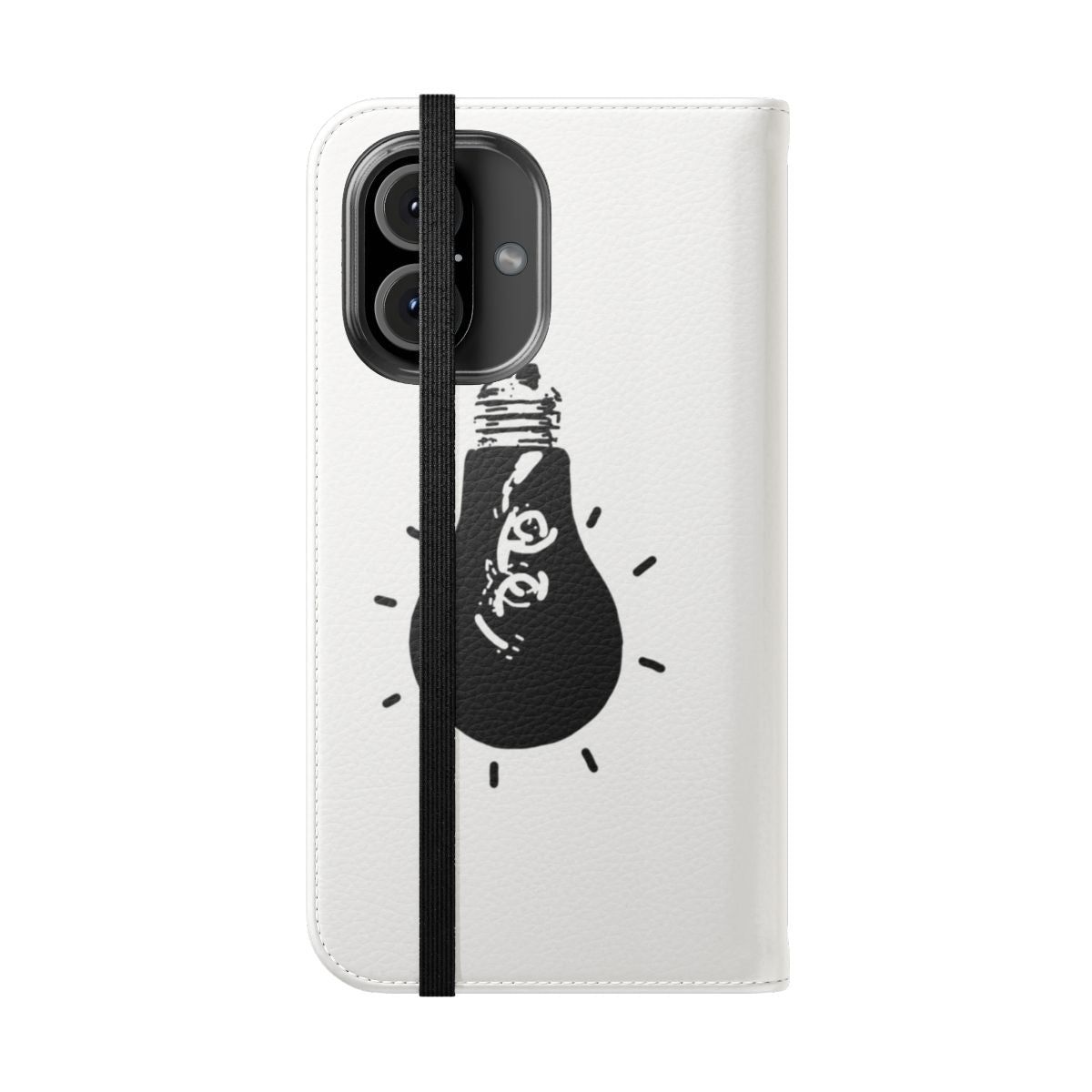 Omori-themed light bulb flip cover phone case - Folded Front