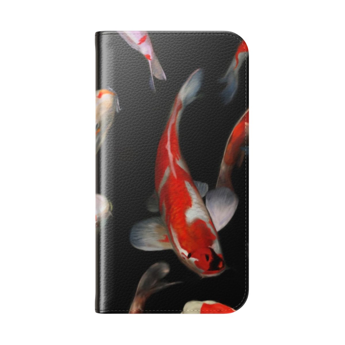 Vibrant koi fish design on a flip cover phone case - Folded Back