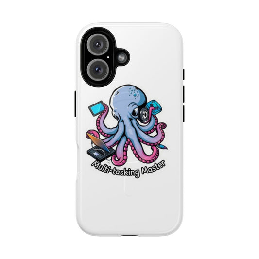 Octopus-themed magnetic and tough phone case for tech-savvy users