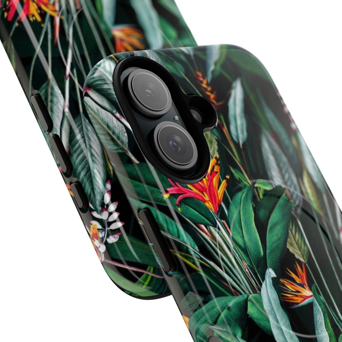 Midnight Garden Tropical Botanical Phone Case with Magnetic Tough Design - Detail