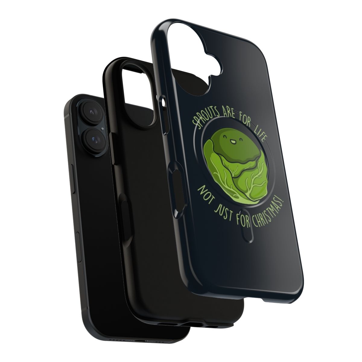 A vibrant and playful phone case featuring an illustration of fresh sprouts or brussels sprouts. - Layers