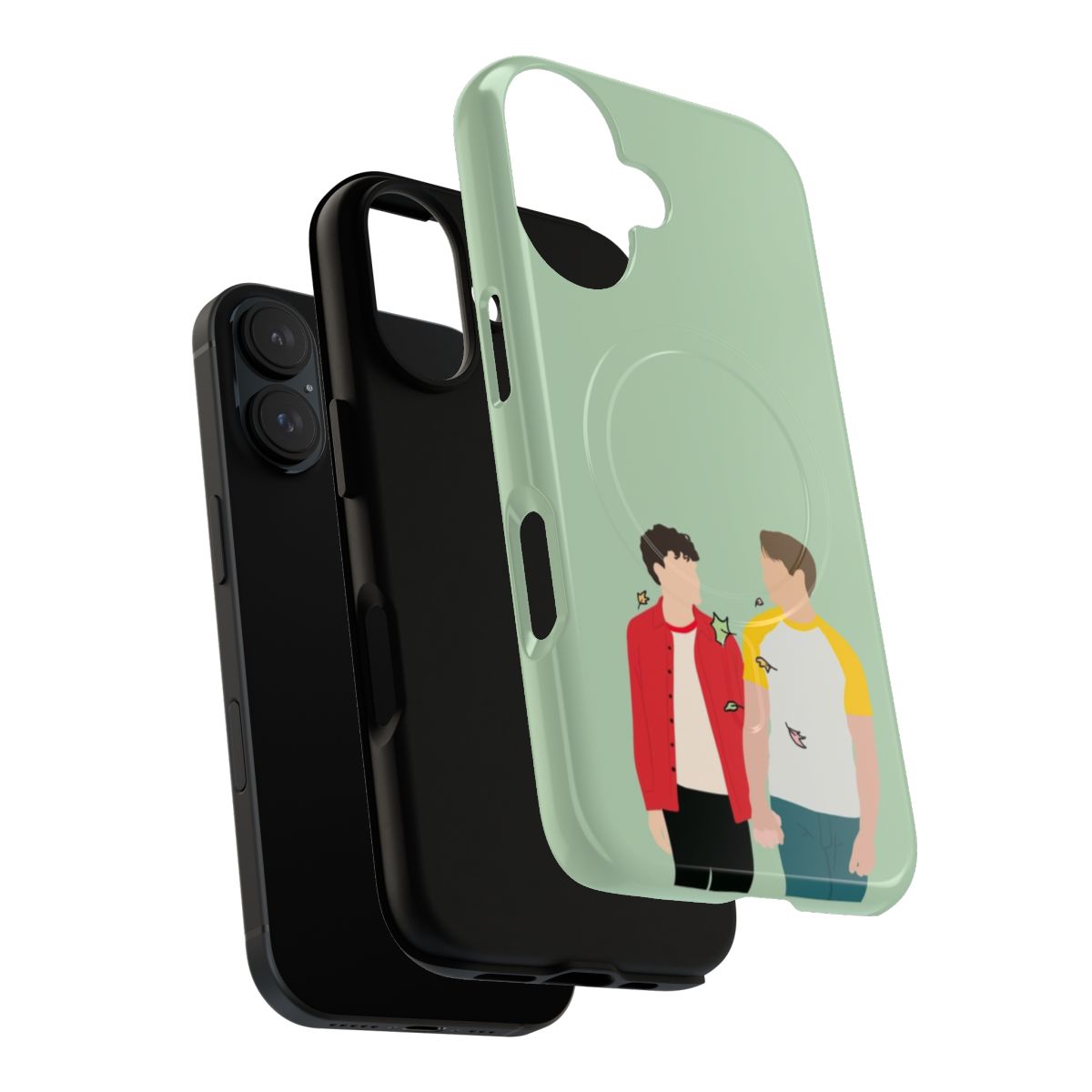 Heartstopper inspired magnetic tough phone case featuring Nick Nelson and Charlie Spring - Layers