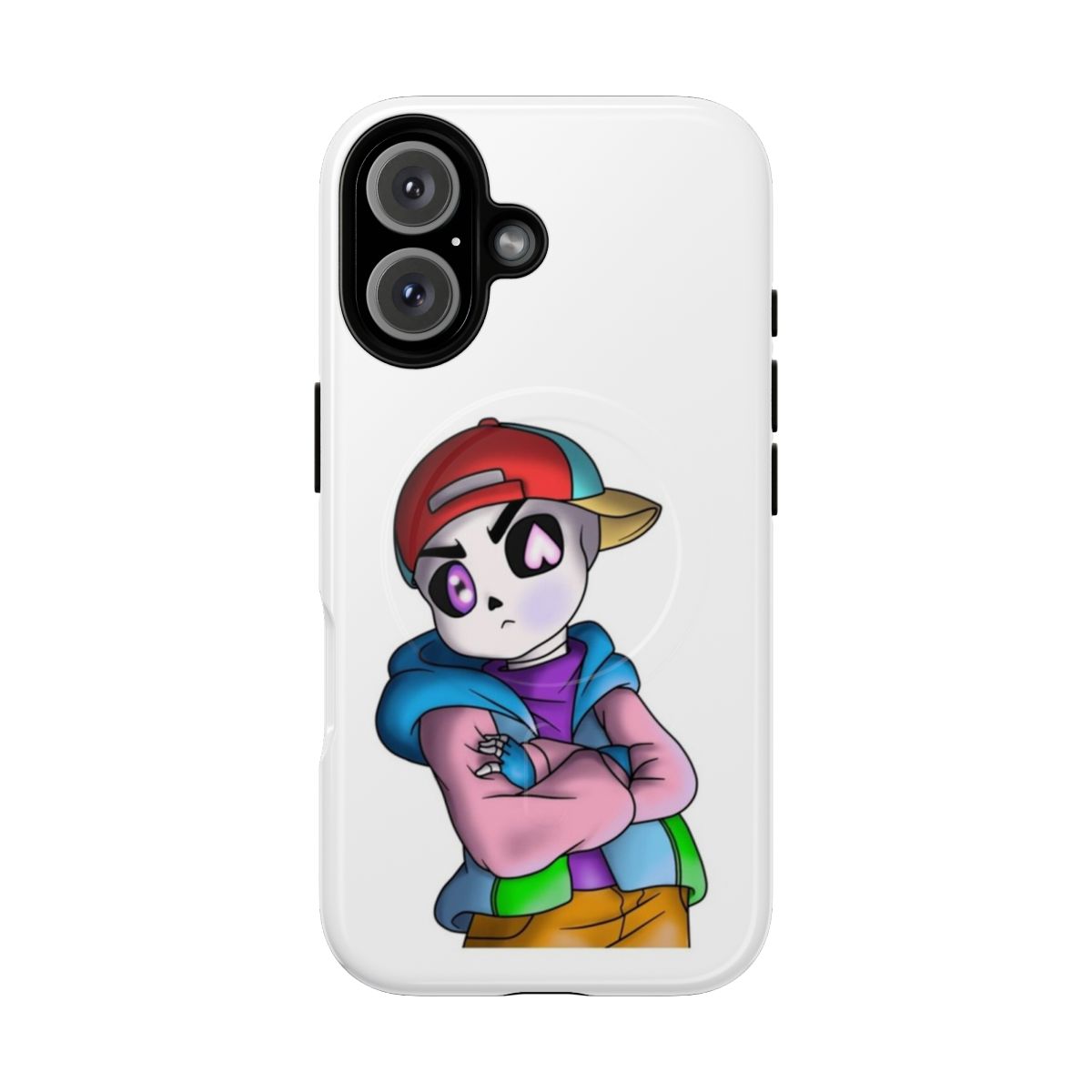 Tough magnetic phone case featuring the Undertale character Fresh Sans