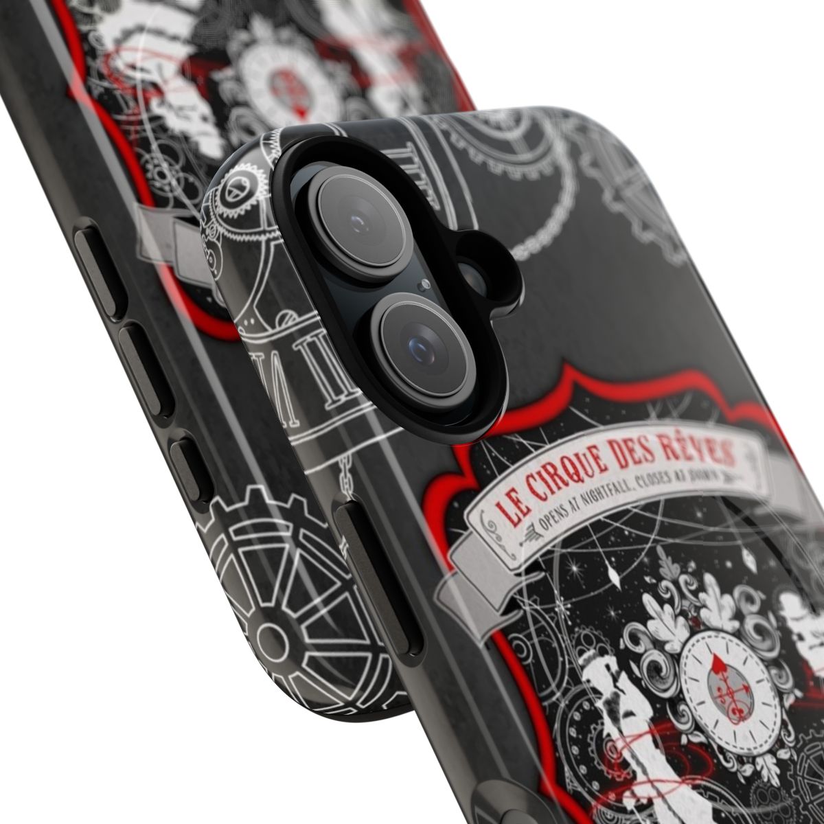 Enchanting Night Circus Themed Magnetic Phone Case with Carnival, Steampunk, and Gothic Elements - Detail