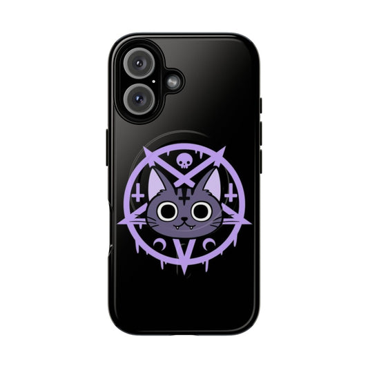 Nikury Magnetic Tough Phone Case featuring a mystical black cat design