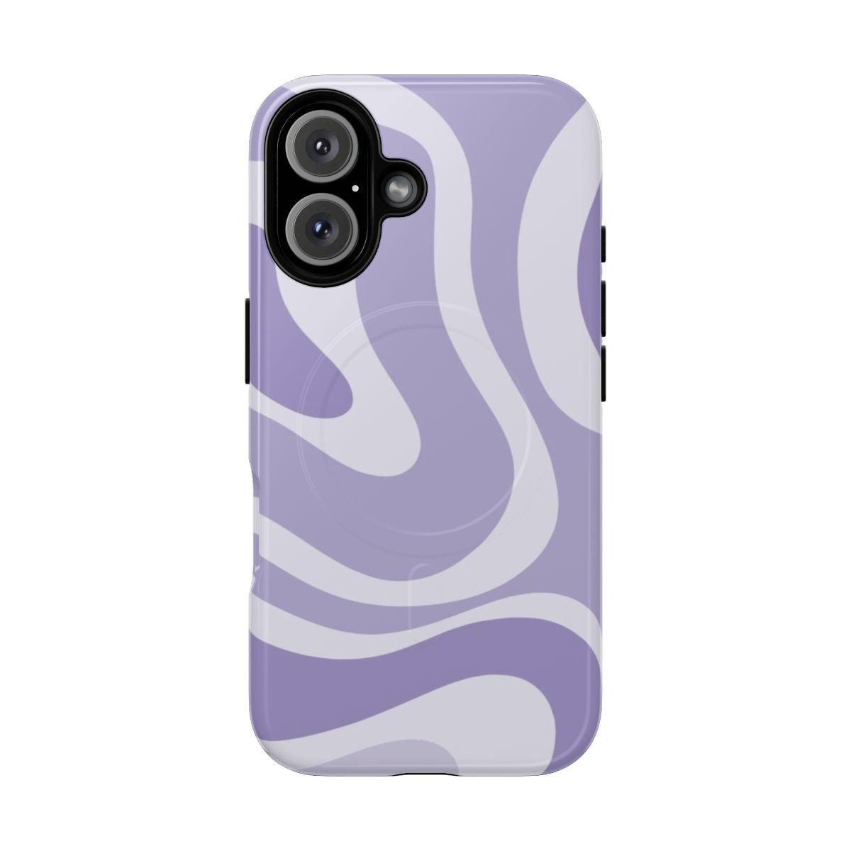 Retro-inspired abstract pattern in muted lavender and light purple colors on a magnetic tough phone case