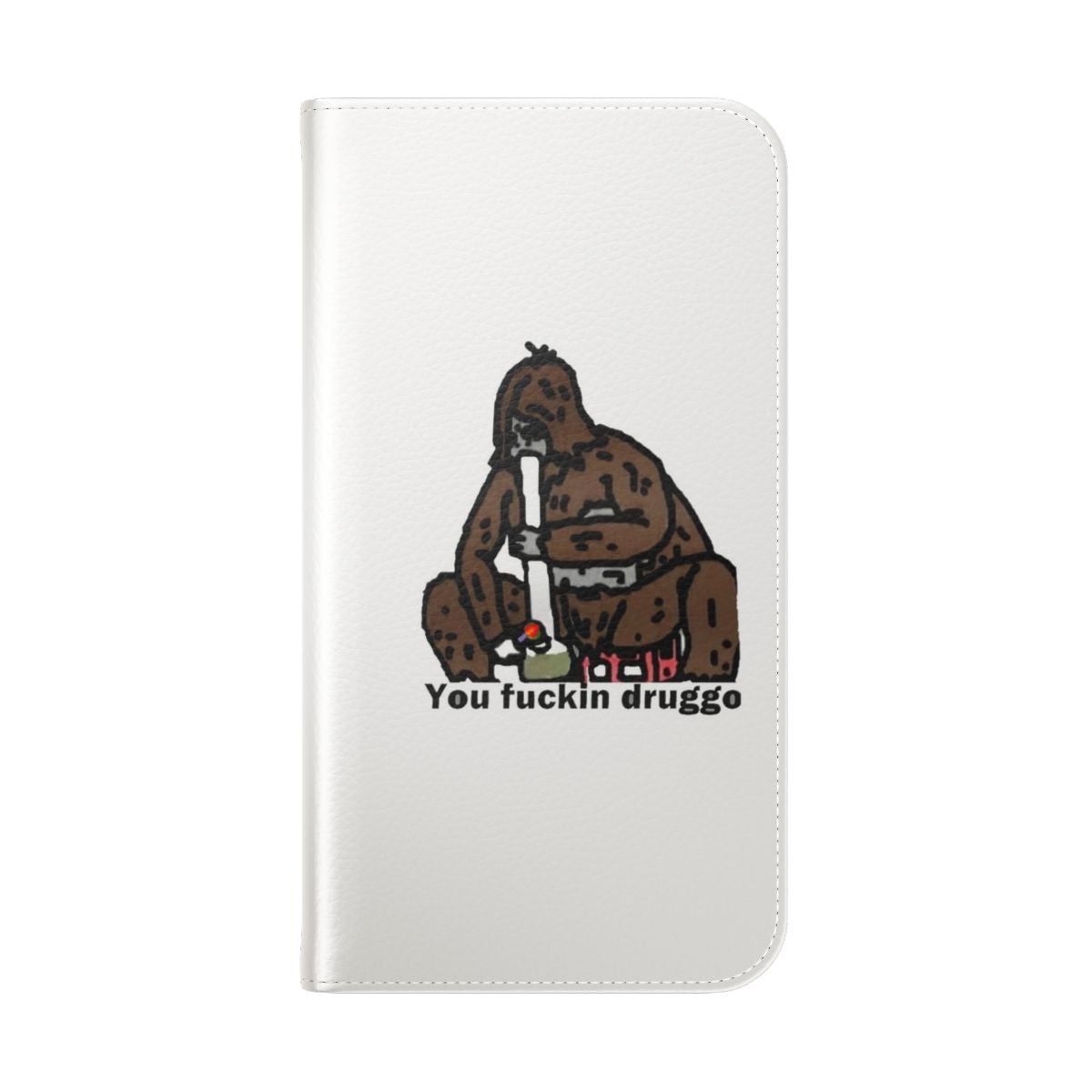 Sassy the Sasquatch inspired phone case with a unique, hand-drawn design - Folded Back