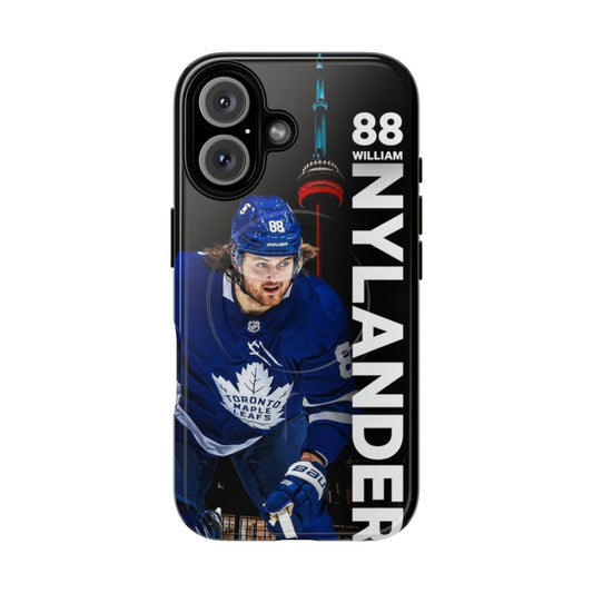 A William Nylander-inspired phone case featuring the Toronto Maple Leafs logo