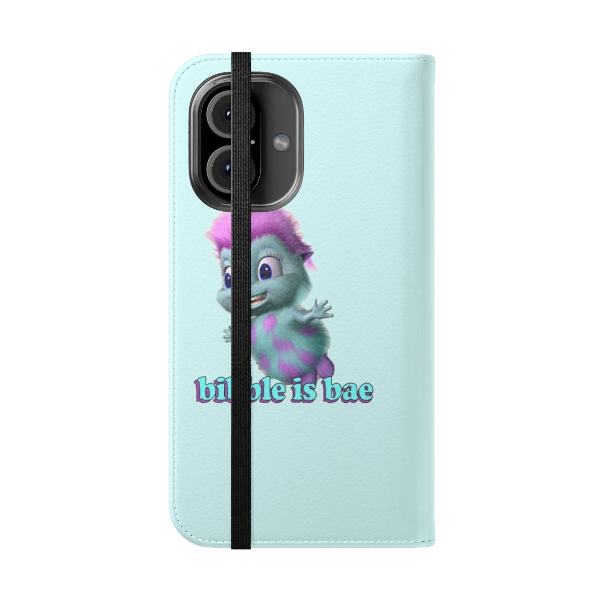 Whimsical flip cover phone case featuring characters from the Barbie Fairytopia fantasy movie series - Folded Front