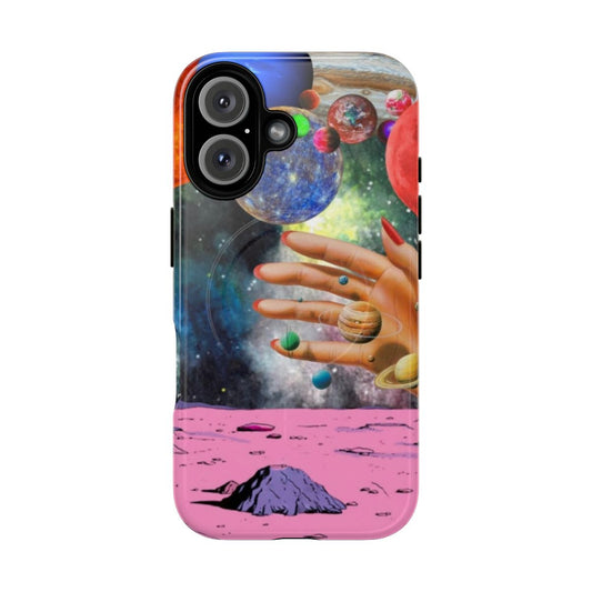 Colorful psychedelic phone case with abstract space design