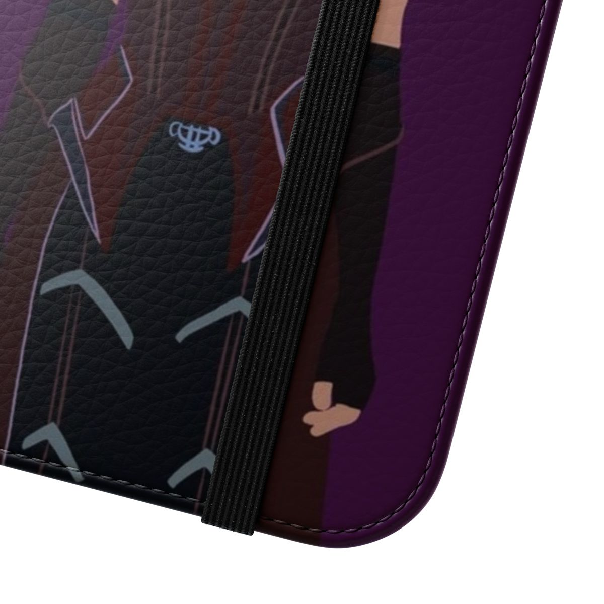 Stylish flip cover phone case featuring a Wanda Maximoff/Scarlet Witch design - Close Up