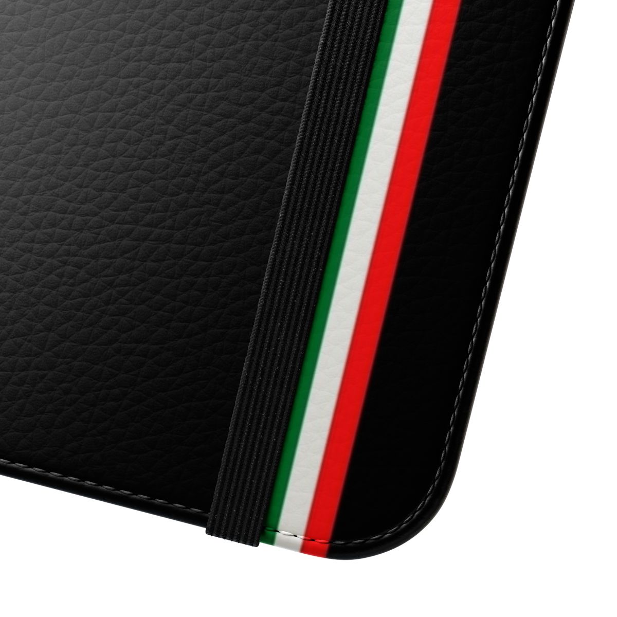 Minimalist flip phone case in the colors of the Italian flag - Close Up