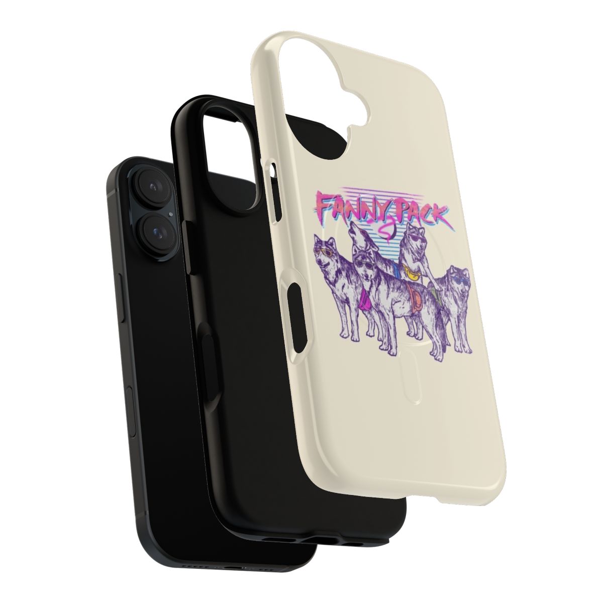 Retro-inspired phone case featuring a wolf pack design - Layers