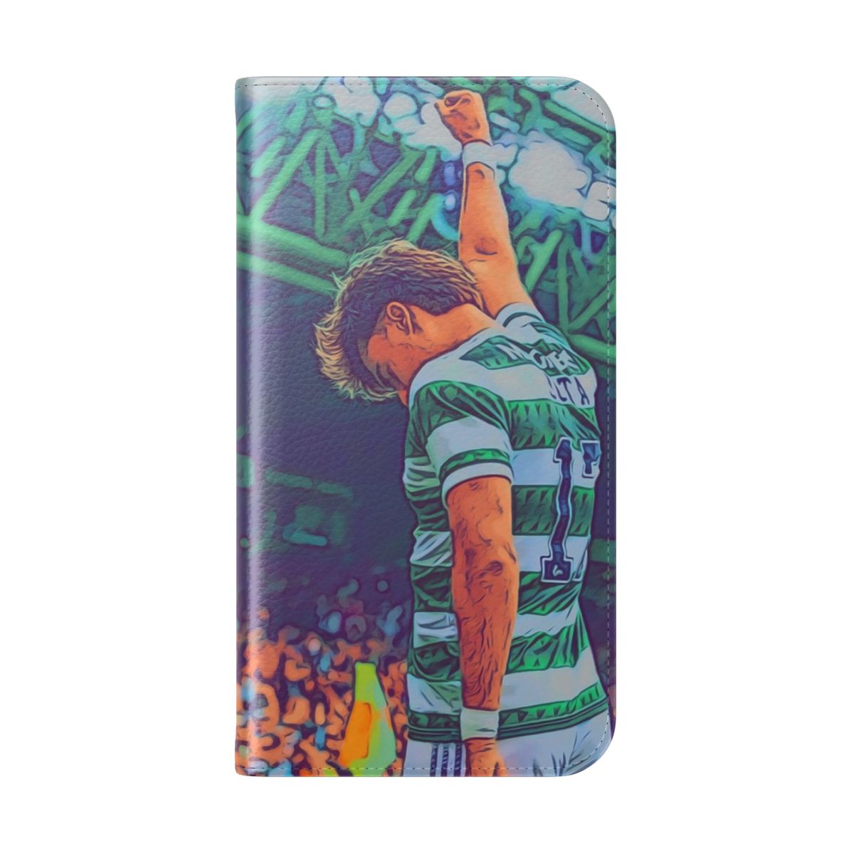 Celtic Jota Inspired Flip Cover Phone Case - Folded Back