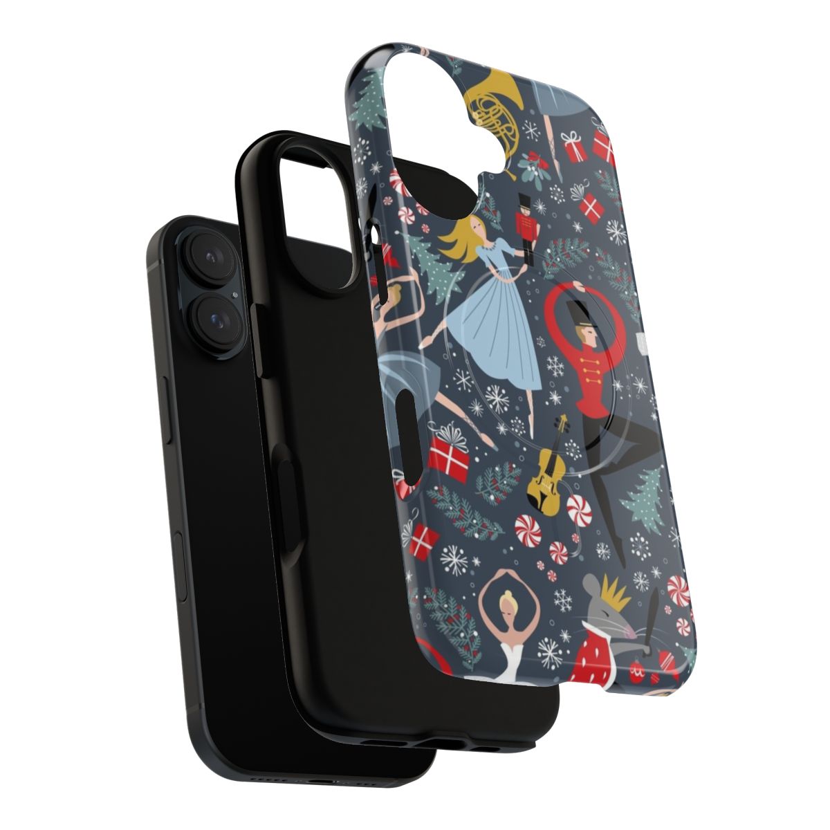 Magnetic tough phone case with ballet-themed nutcracker artwork by artist Robin Pickens - Layers