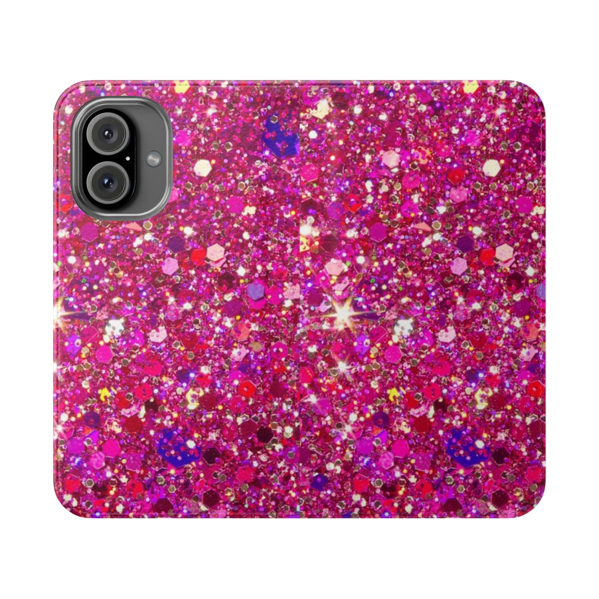 Shimmering glitter phone case in a stylish pink design