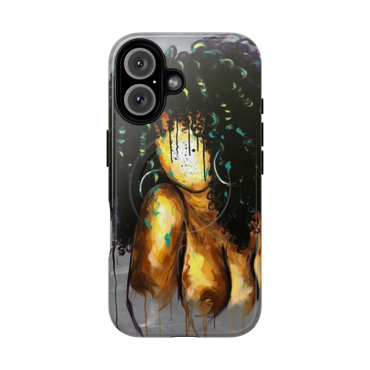 Naturally Magnetic Black Art Phone Case with Artwork of a Black Queen