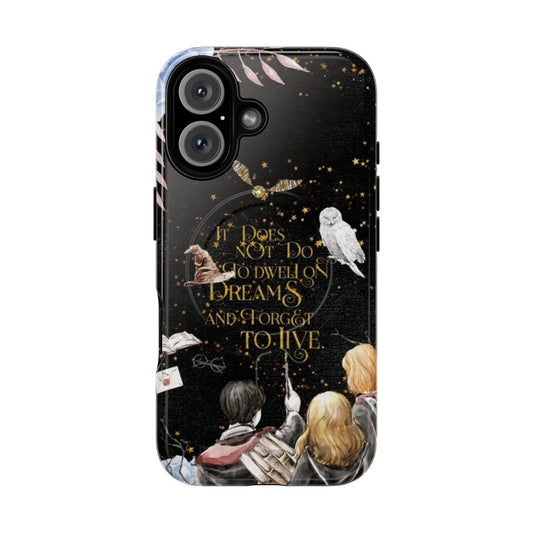 Magnetic tough phone case with a Harry Potter-themed "To Dwell on Dreams" design