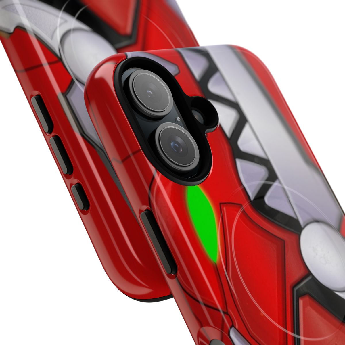 Dinosaur-themed red magnetic and tough phone case - Detail